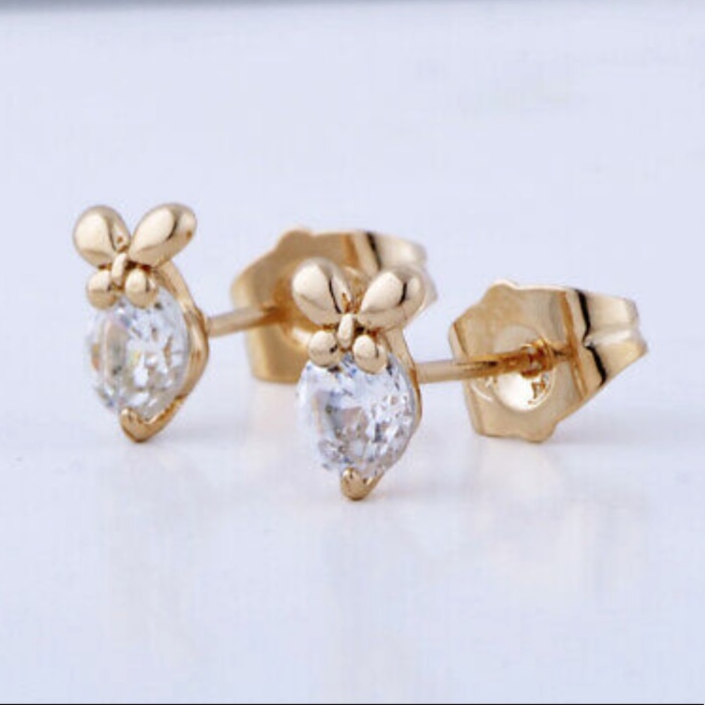 18K Gold Filled Rabbit Stud Earrings